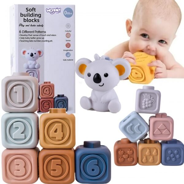 Edukacinė piramidė ir sensoriniai kaladėlės 2-in-1 „Kramtukas ir skaičiukai“ - Image 2