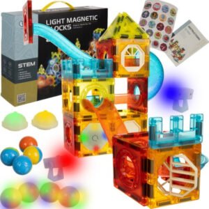 Magnetiniai blokeliai – 77 dalių edukacinis rinkinys