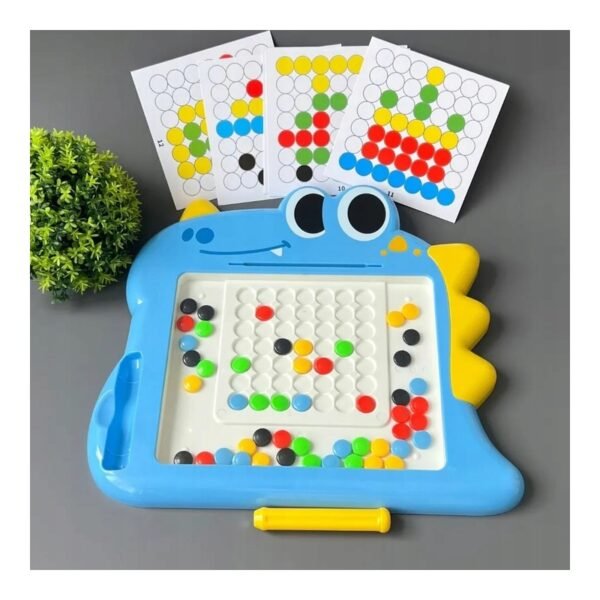 Magnetinė Montessori lenta vaikams „Dinozauras“ (mėlyna) - Image 3
