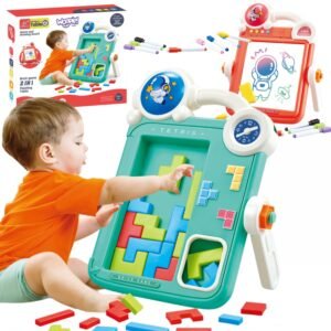 Dvipusė piešimo lenta su „Tetris“ žaidimu