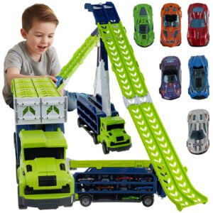 sunkvežimis su automobilių trasa