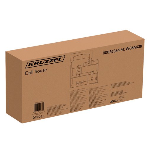 idelis medinis lėlių namas su LED apšvietimu ir baldais