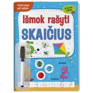 Išmok rašyti skaičius. 4–5 metų vaikams. Su flomasteriu