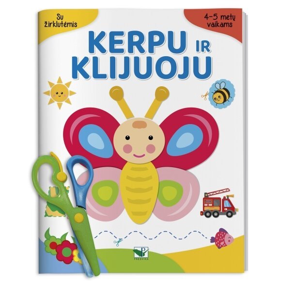 Kerpu ir klijuoju. 4–5 metų vaikams. Su žirklutėmis