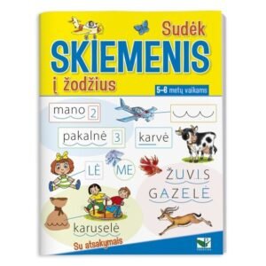 Sudėk skiemenis į žodžius. 5–6 metų vaikams. Su atsakymais
