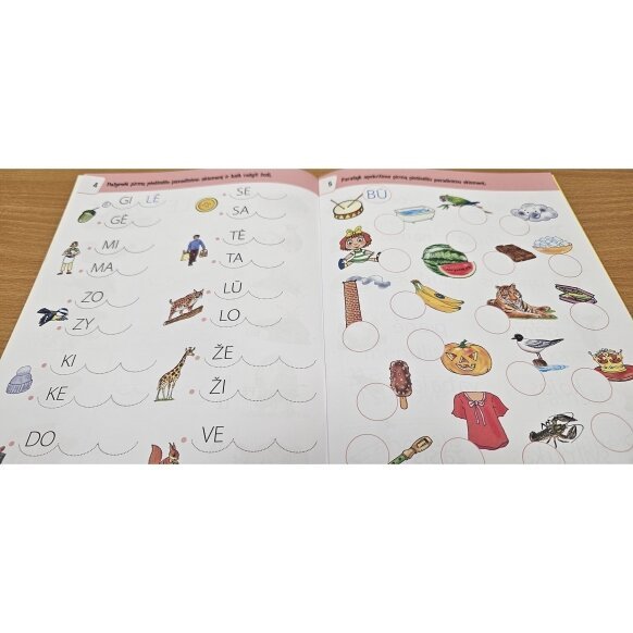 Sudėk skiemenis į žodžius. 5–6 metų vaikams. Su atsakymais