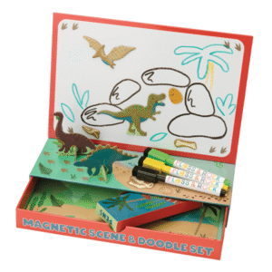 Magnetinis žaidimas ir piešimo rinkinys „Dinozaurai“