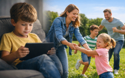 Ekranų laikas vaikams ir žaidimas: kaip subalansuoti technologijas ir aktyvų vaikų laisvalaikį? 10 idėjų tėvams