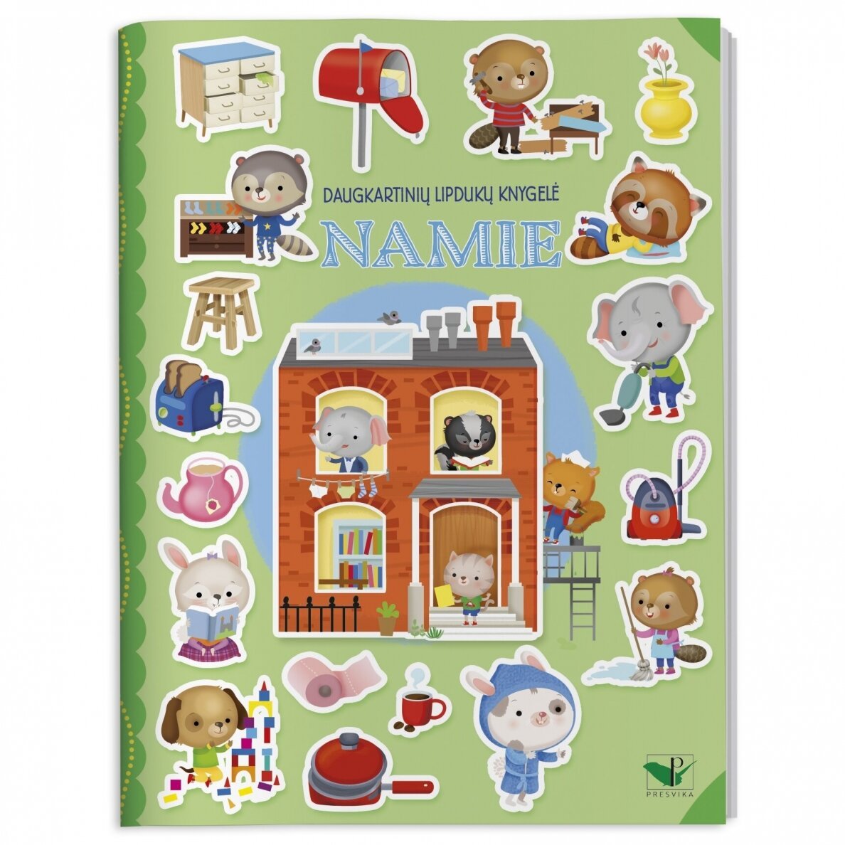 Daugkartinių lipdukų knygelė. Namie