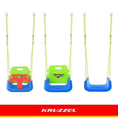 Vaikiškos sūpynės 3in1, žaliai mėlynos - Image 13