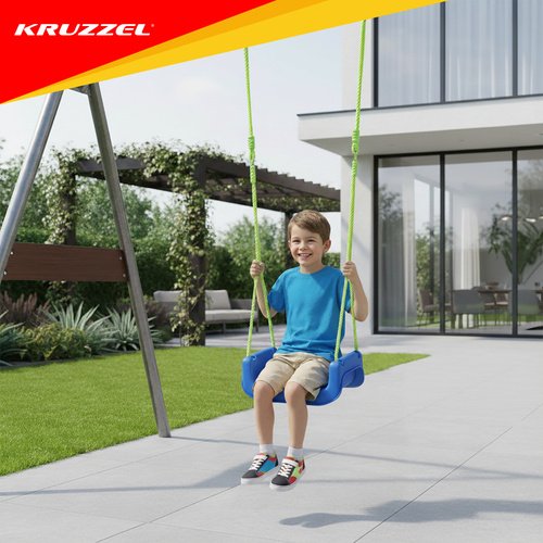 Vaikiškos sūpynės 3in1, žaliai mėlynos - Image 9