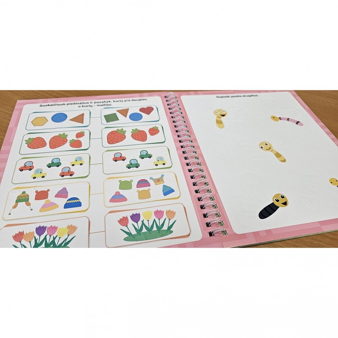 Lengva rašyti skaičius. Įspausti grioveliai rašyti. Išnykstančio rašalo tušinukas su laikikliu + širdelės. Daugkartinio naudojimo pratybos 4-6 metų vaikams - Image 4