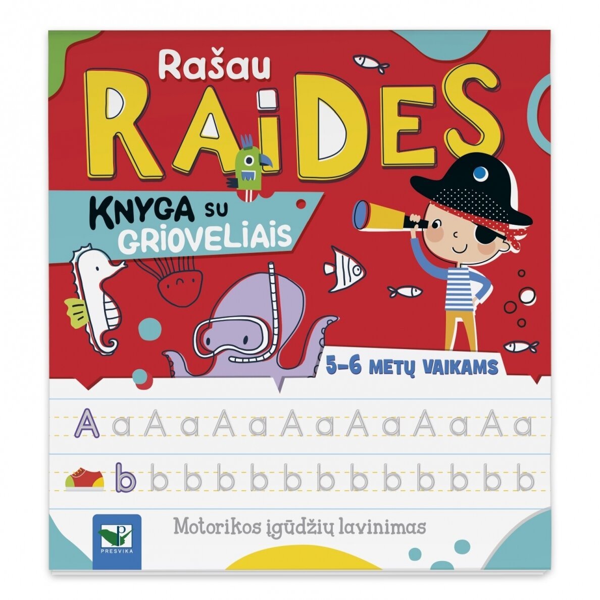 Rašau raides. Knyga su grioveliais. 5–6 metų vaikams