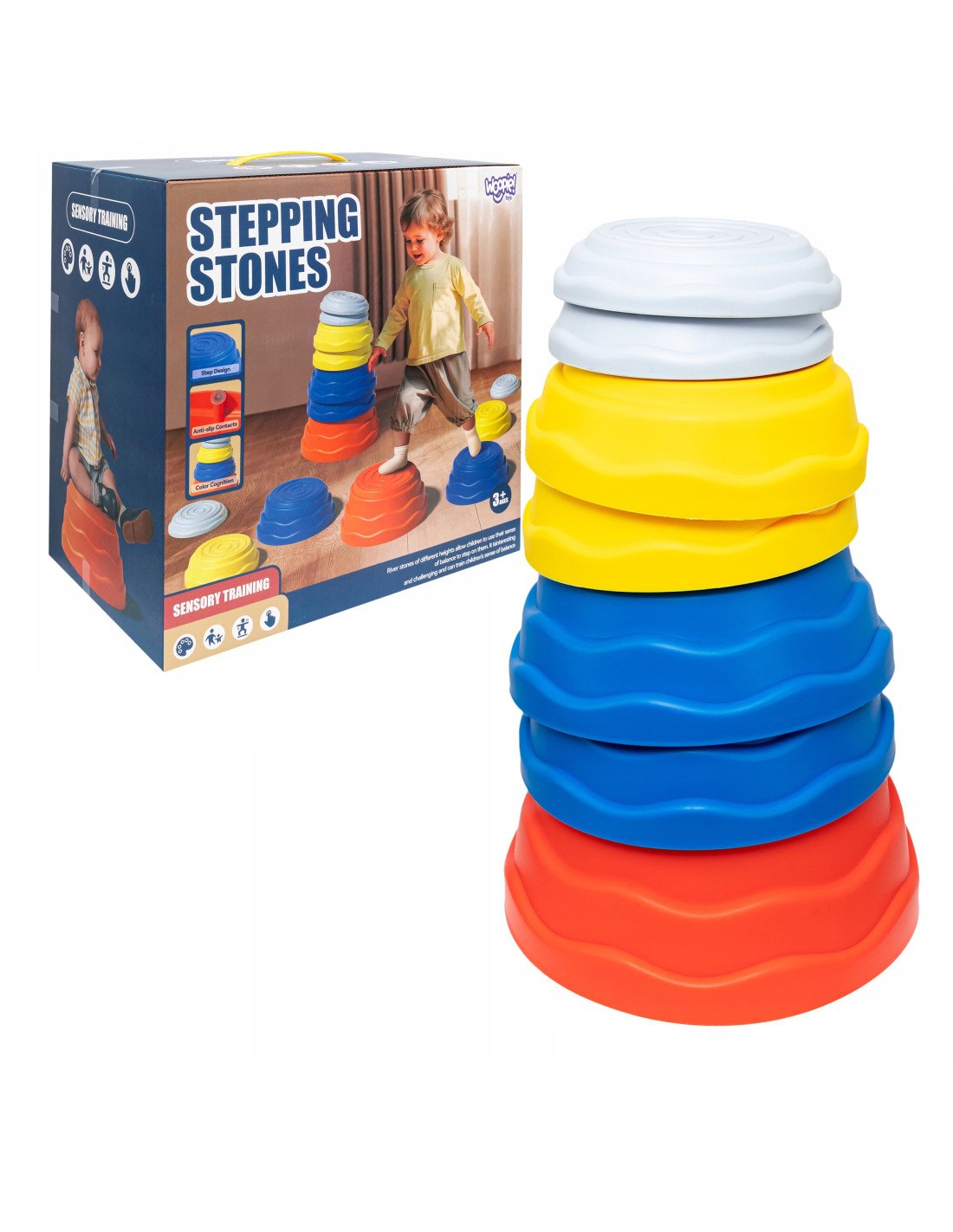 Balansiniai akmenys vaikams – sensorinis rinkinys 5 vnt.