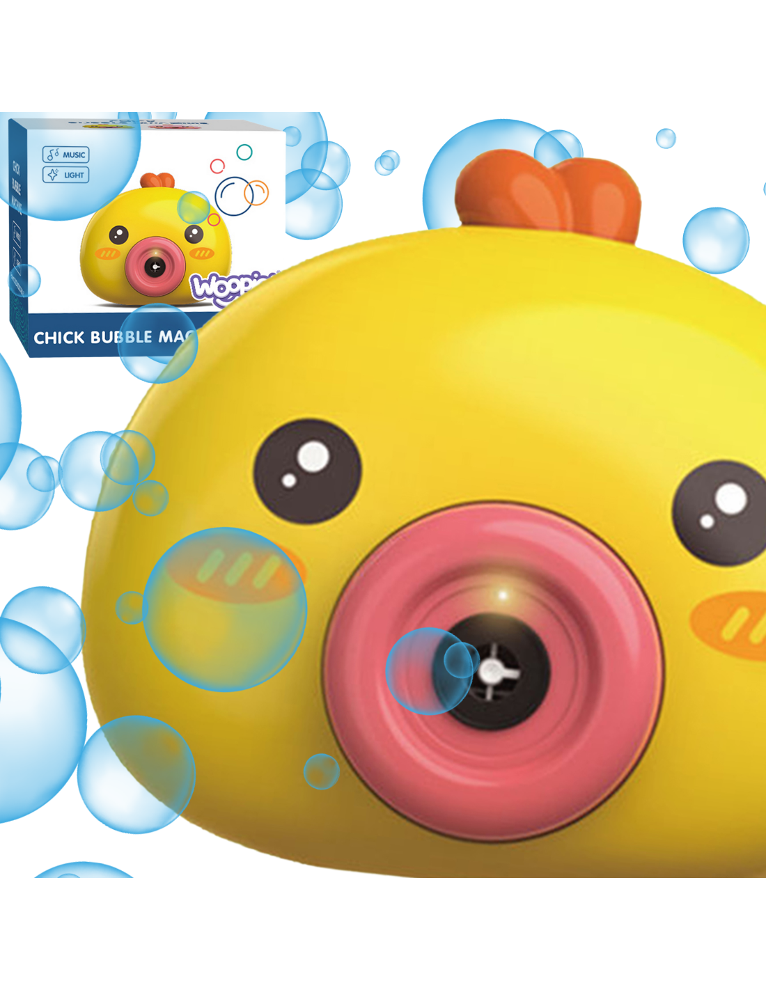 Muilo burbulų aparatas „Viščiukas“ su garsais ir švieselėmis