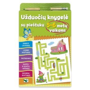 Užduočių knygelė su pieštuku 5-6 metų vaikams