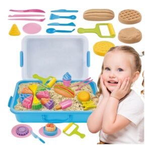 Kinetinio smėlio rinkinys „Restoranas“ su formelėmis, 1,2 kg