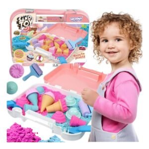 Kinetinio smėlio rinkinys „Ledai“ su formelėmis, 1 kg