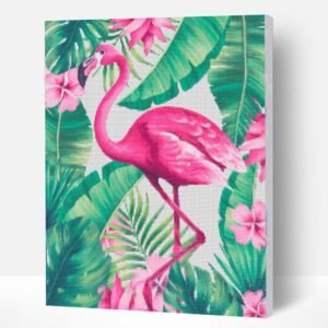 Deimantinė dėlionė vaikams „Flamingas“ 30 × 40 cm