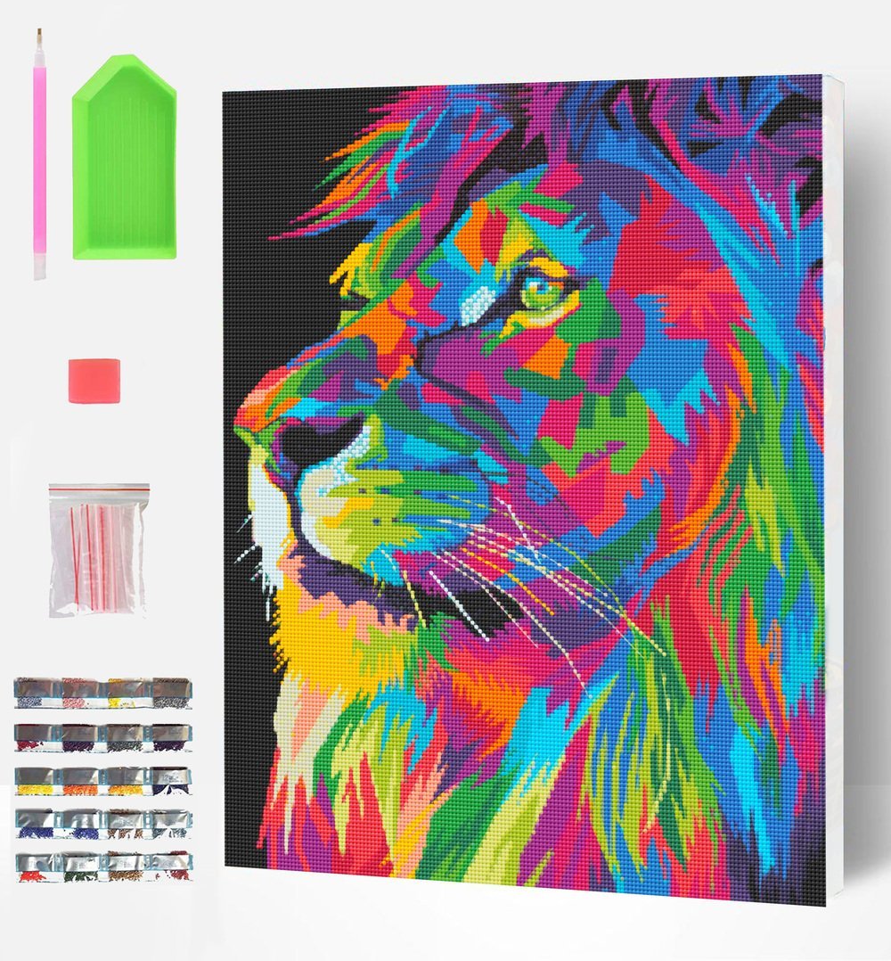 Deimantinė dėlionė „Liūtas“ 30 × 40 cm - Image 2