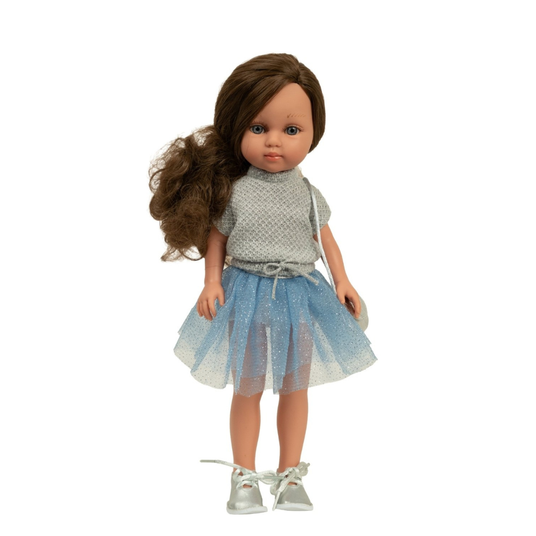 Arias lėlė Carlota mėlynu sijonėliu, 36 cm