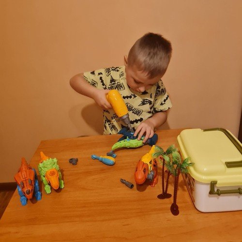 Dinozaurų konstruktorius su elektriniu atsuktuvu, 4 dinozaurai - Image 4