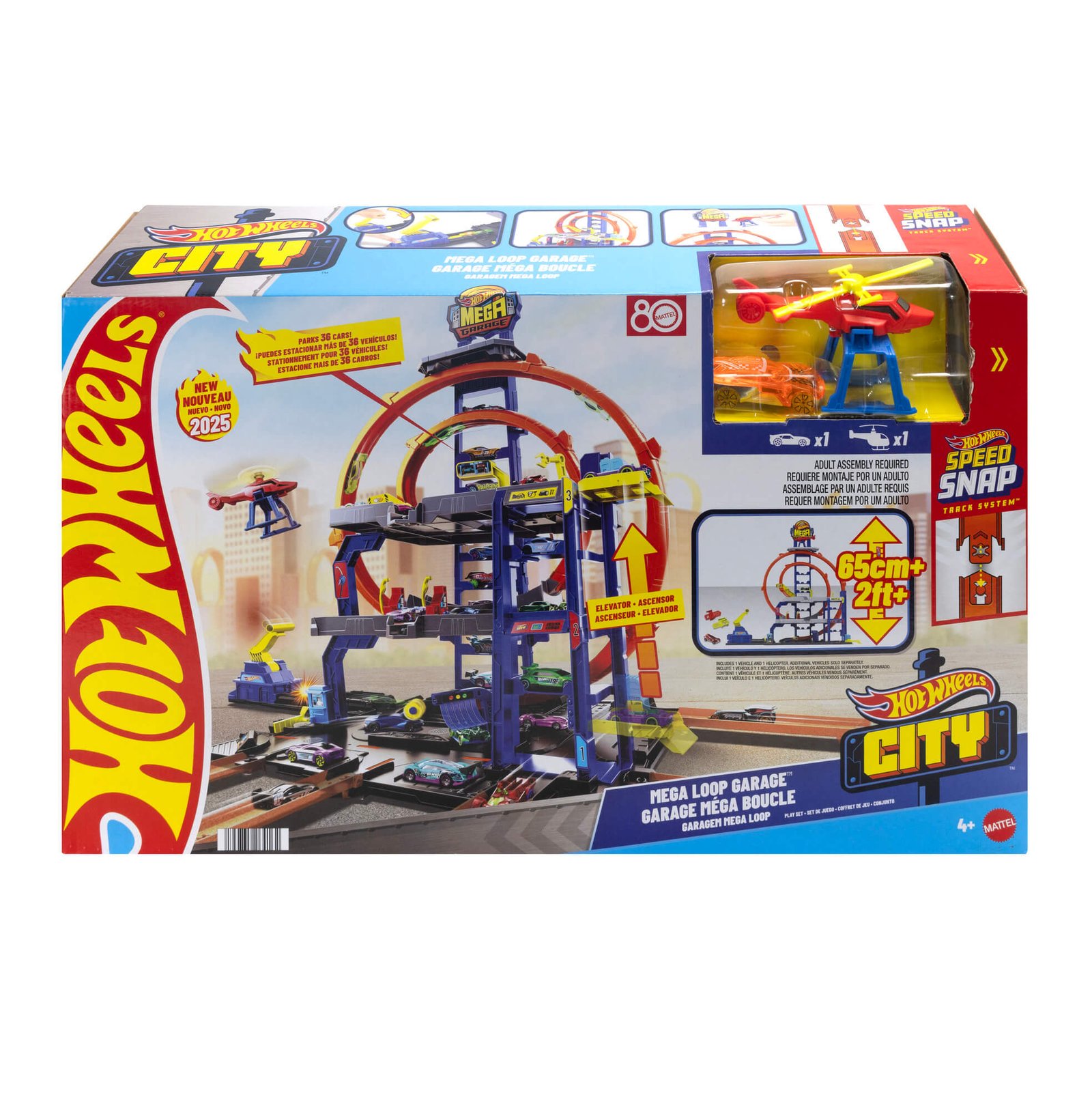 Hot Wheels garažas su kilpomis „Mega“ – Hot Wheels City pakuotė