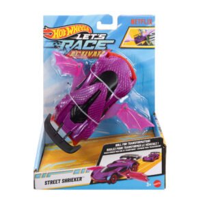 Hot Wheels Let's Race automodeliukas – violetinis Street Shrieker su sparnais pakuotėje (vienas iš galimų modelių)