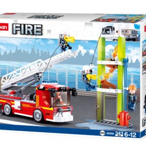 Sluban konstruktorius gaisrinė mašina su treniruočių bokštu – „Fire“ serijos pakuotė, 343 detalės