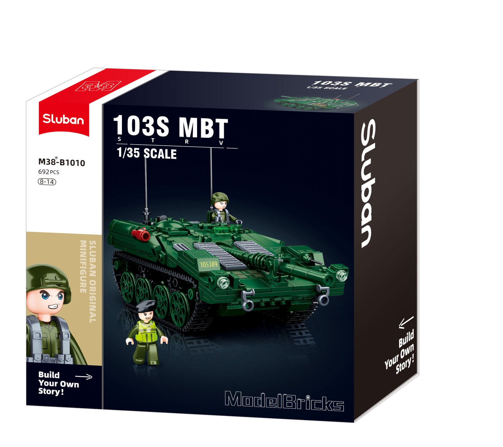 Sluban Stridsvagn 103 tanko konstruktorius – „Model Bricks“ pakuotė, 1:35 mastelis