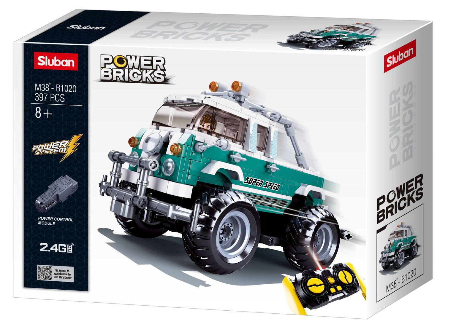 Sluban RC visureigis 4x4 T2 – Power Bricks konstruktoriaus pakuotė