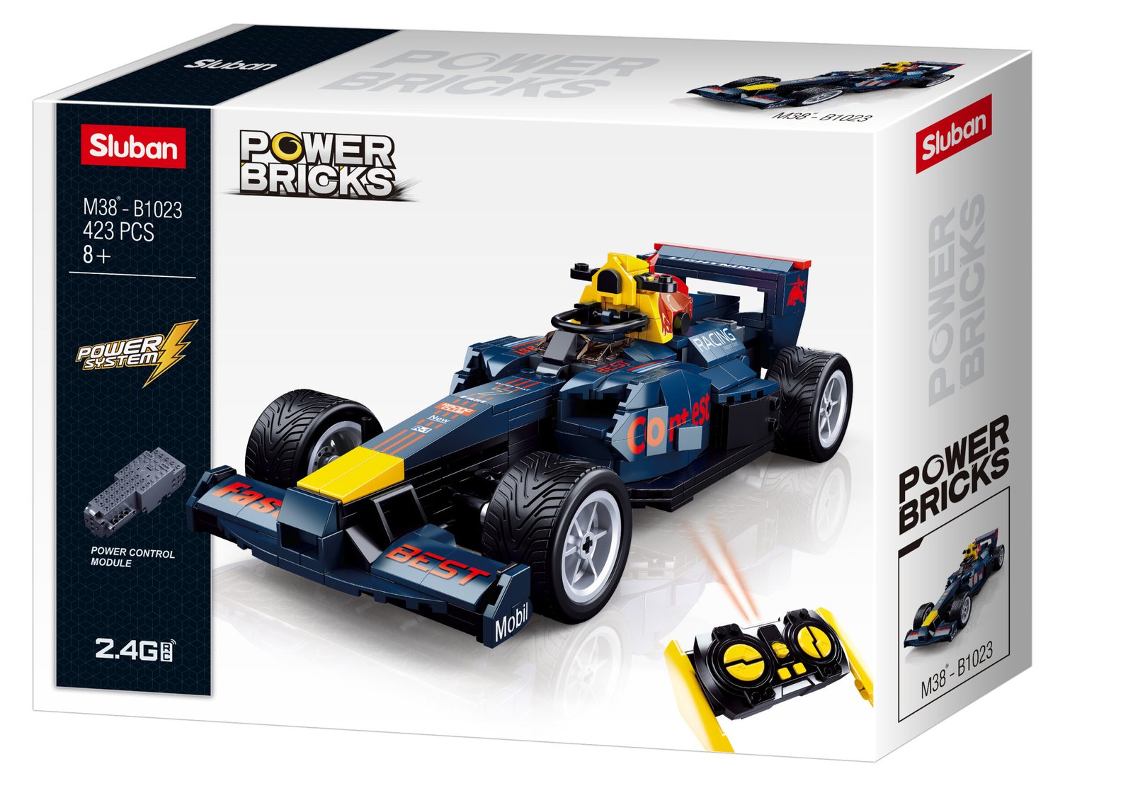 Sluban RC lenktyninis automobilis F10 – Power Bricks konstruktoriaus pakuotė