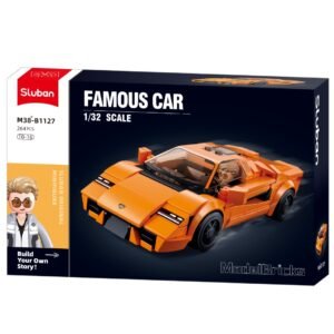 Sportinio automobilio konstruktorius Sluban Model Bricks – pakuotė, 264 detalės, 1:32