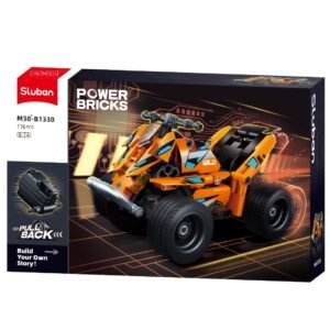 Keturračio konstruktorius Sluban Power Bricks – pakuotė, 176 detalės, pull back