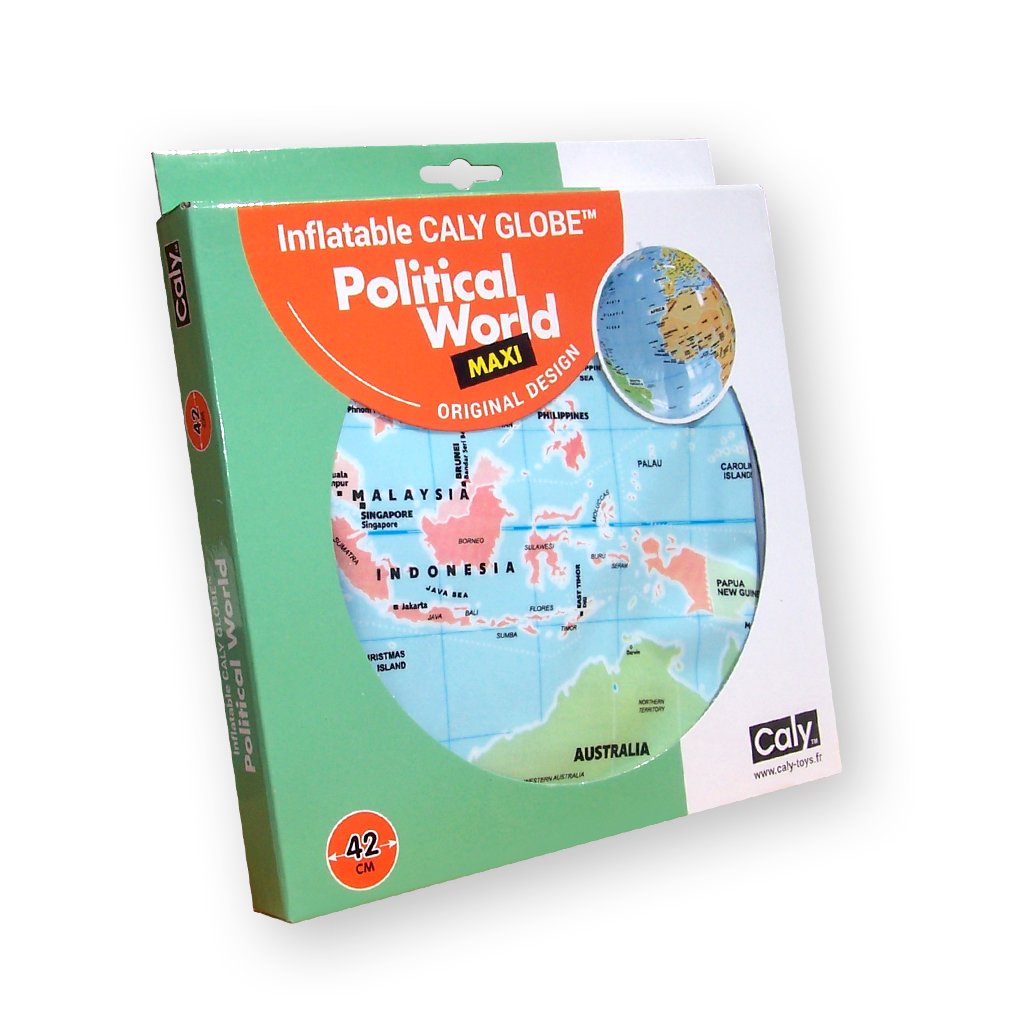 Žalia kvadratinė pripučiamo gaublio „Political World – MAXI“ pakuotė su 42 cm ženklu