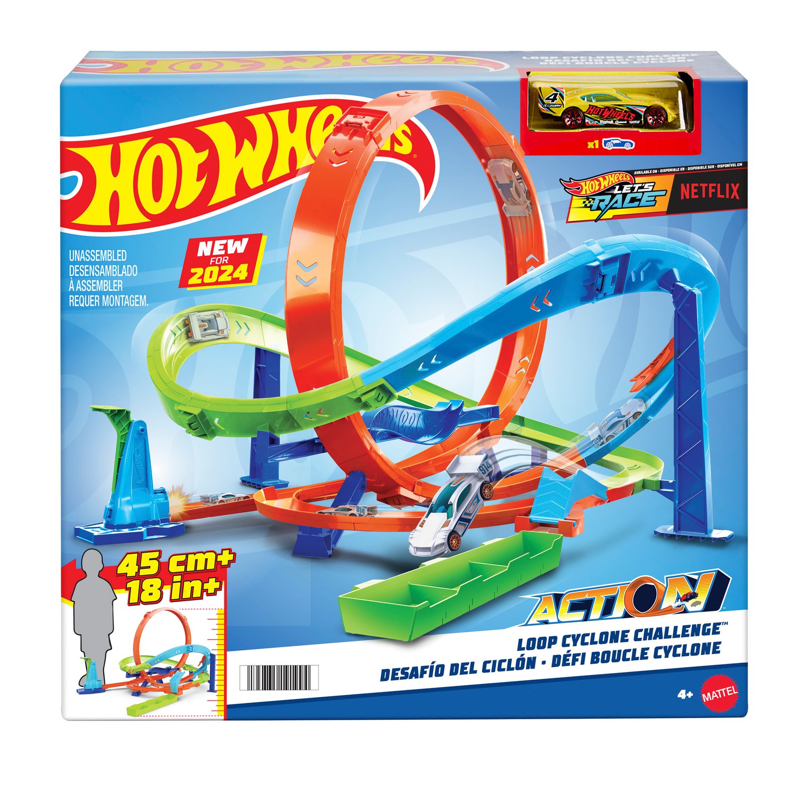 Hot Wheels Action „Loop Cyclone Challenge“ trasos pakuotė
