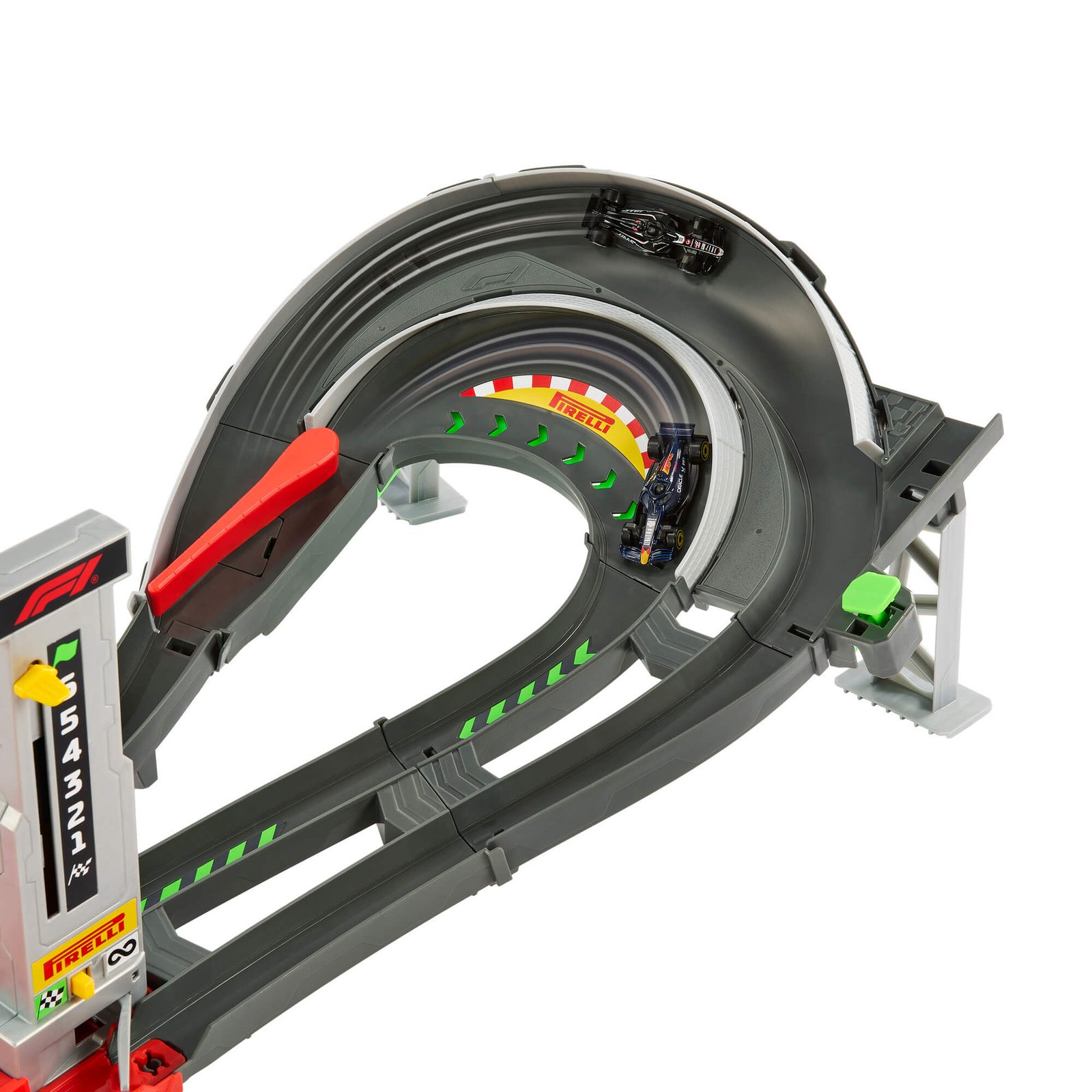 Pakrypęs trasos posūkis su F1 bolidu