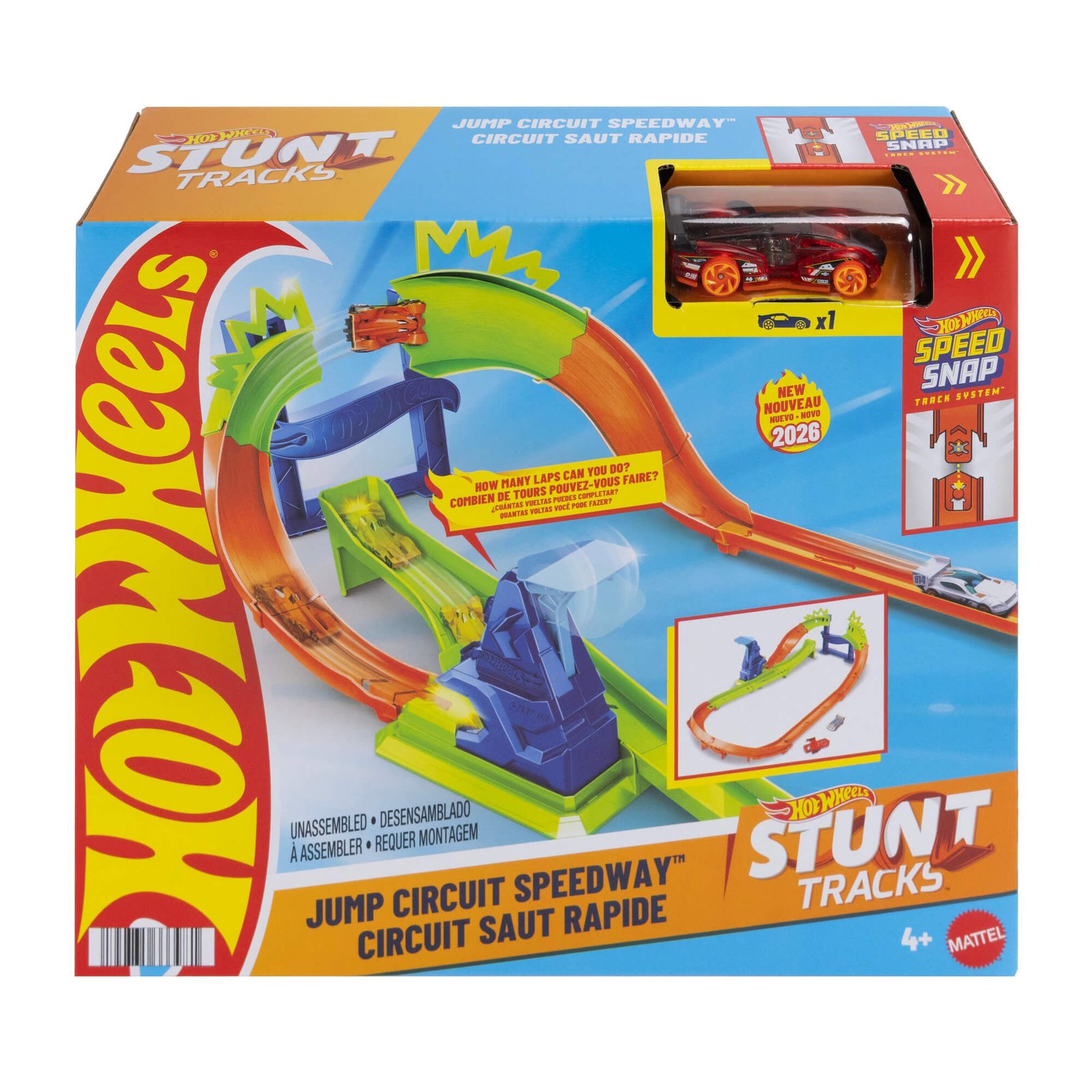 Hot Wheels lenktynių trasa „Čempionatas“ – Stunt Tracks „Jump Circuit Speedway“ pakuotė, vienas iš asortimento variantų
