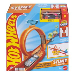 Hot Wheels triukų trasa – „Loop Flag Finish“ pakuotė su kilpa, vienas iš dviejų asortimento variantų