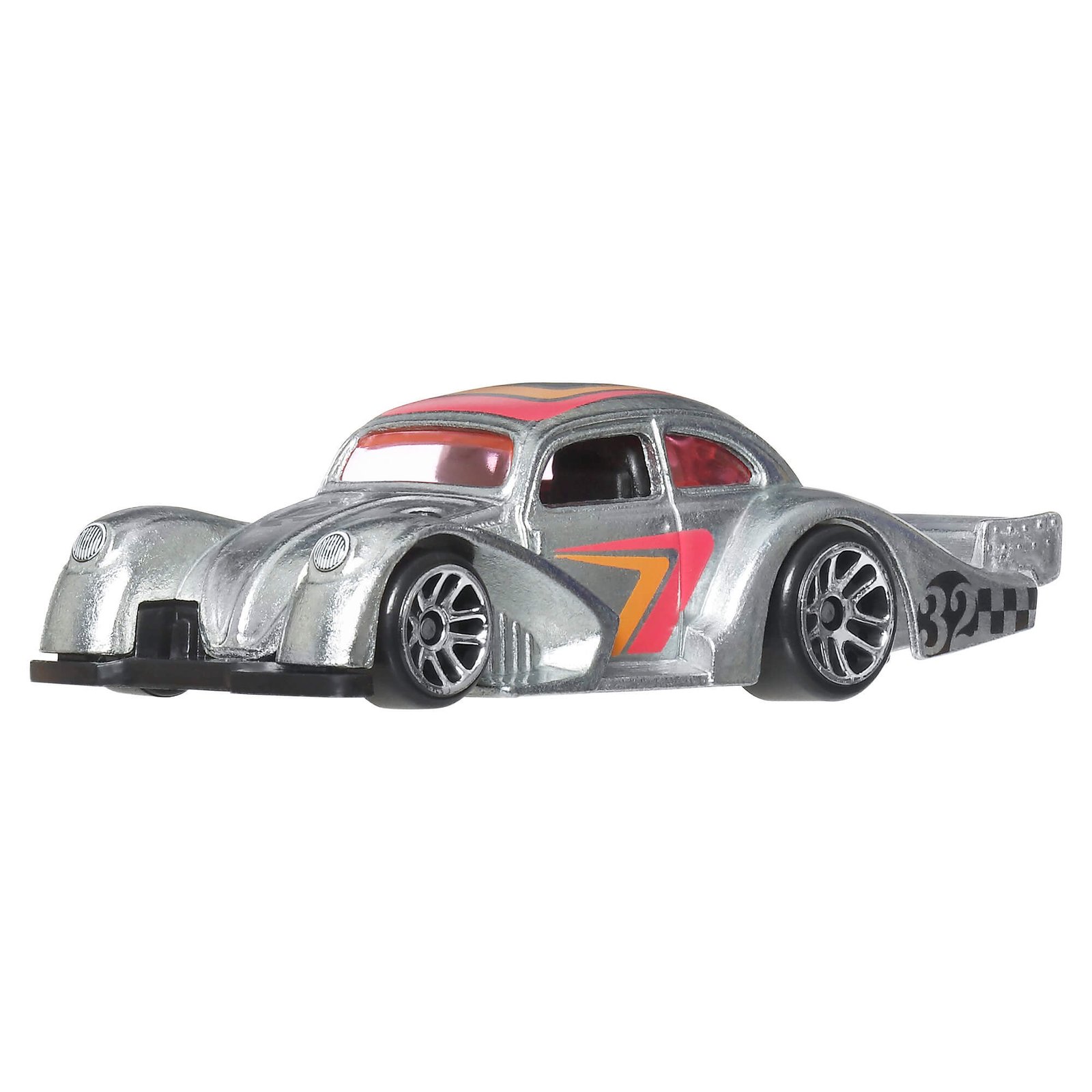 Nedažytas Hot Wheels Volkswagen Kafer Racer su spalvotomis juostomis ir galiniu sparnu