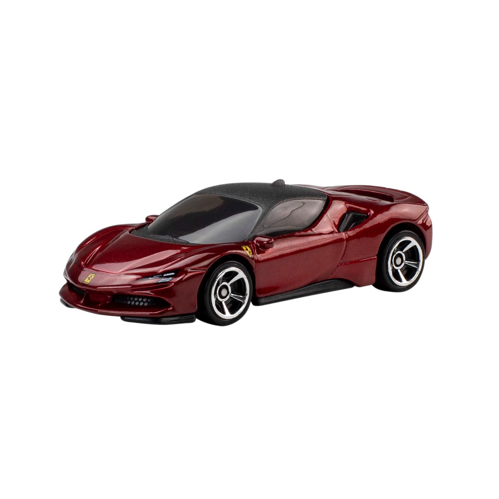 Tamsiai raudonas Hot Wheels Ferrari SF90 Stradale su juodu stogu