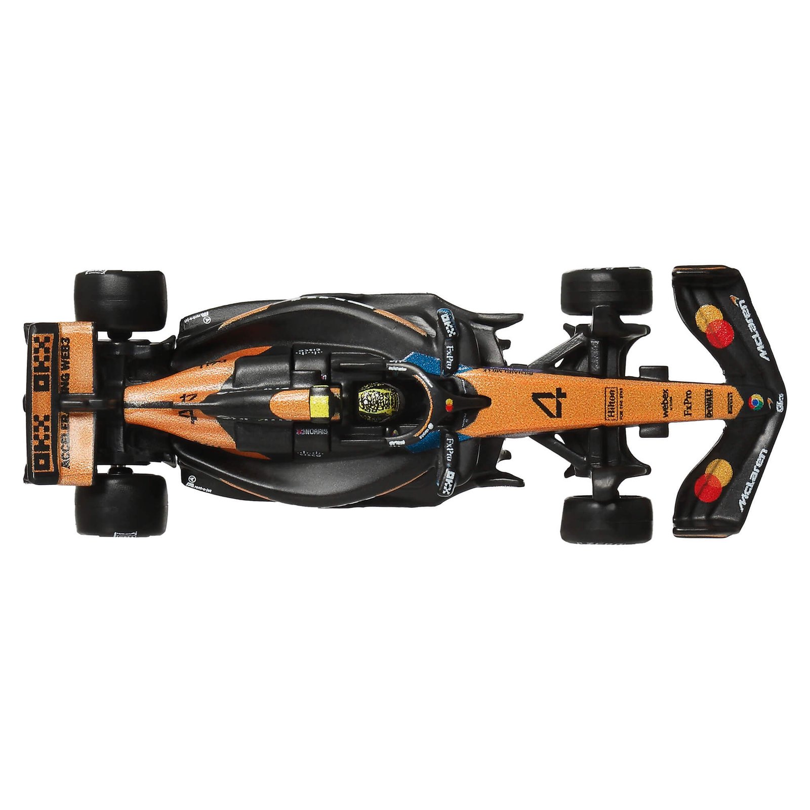 McLaren F1 bolidas su numeriu 4 iš viršaus