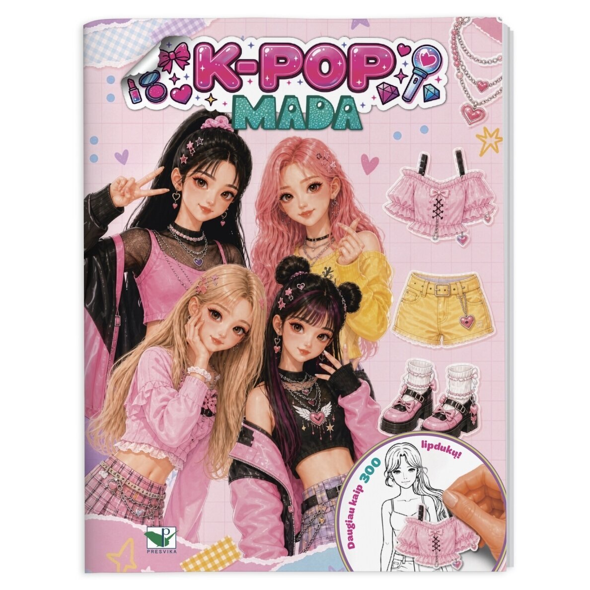 K-POP mada. Daugiau kaip 300 lipdukų
