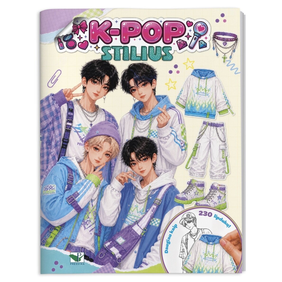 K-POP stilius. Daugiau kaip 230 lipdukų