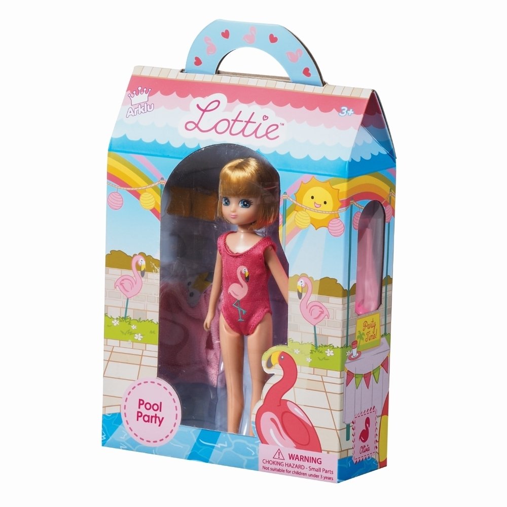 Lottie lėlė pakuotėje su užrašu „Pool Party“