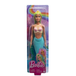 Barbie undinėlė lėlė pakuotėje – žaliaplaukė undinėlė turkio spalvos uodega, asortimento pavyzdys