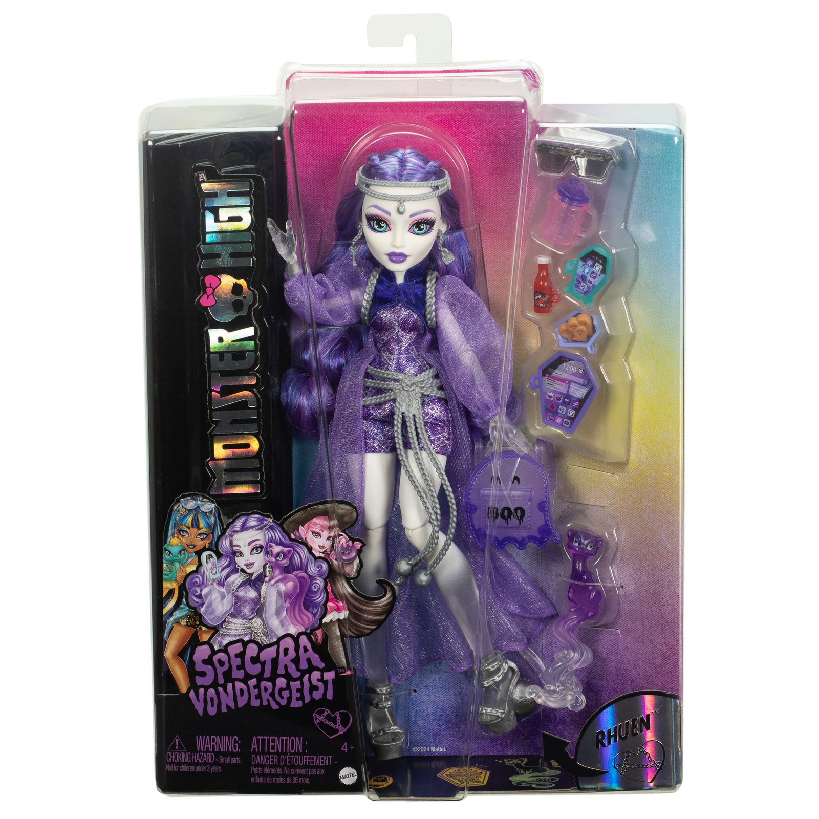 Spectra Vondergeist lėlė Monster High pakuotėje su priedais
