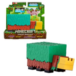 Minecraft Sniffer figūrėlė pakuotėje ir greta be pakuotės