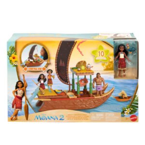 Vajanos laivas su lėlyte ir gaidžiu Heihei – Disney Moana 2 rinkinio pakuotė
