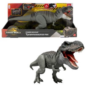 Jurassic World Rebirth T. rex „Power Devour“ pakuotėje ir be jos